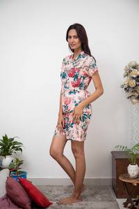 Design à la mode 2024 coton vêtements de nuit pyjama ensemble robe vêtements de nuit imprimé coton confortable vêtements de nuit pour dames - Product Image 2