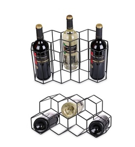 Soporte de botella personalizado de alambre de hierro Recubierto de negro Mostrador móvil fácil Pantalla Estante de vino de metal Soporte decorativo para botellas de cerveza - Product Image 2