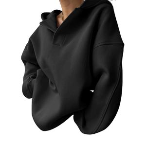 Cómoda Sudadera con capucha para mujer estilo jersey con manga larga DISEÑO DE Capucha con cordón y detalle de bolsillo ideal para capas en clima fresco - Product Image 6