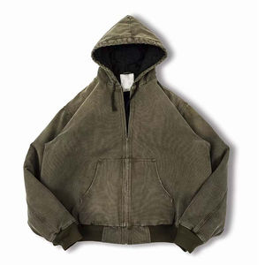 Veste matelassée en toile lavée, coupe-vent, imperméable et respirante, style urbain, col montant, personnalisable OEM, haute qualité, pour l'hiver - Product Image 2