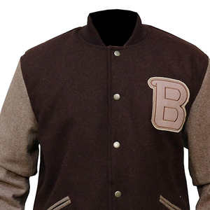 Chaqueta Varsity con Capucha, Informal, Sólida, 100% Algodón, Resistente al Viento, Transpirable, para Hombre, con Logotipo Bordado Personalizado, a Precio Económico - Product Image 3