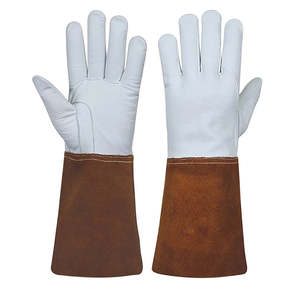 Gants de protection pour les travaux de fabrication métallique et de soudage, conception en cuir résistant à la chaleur pour les gants de soudage MIG TIG - Product Image 1