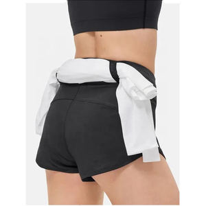 Shorts de sport compressifs pour femmes, couleur unie, haute qualité, avec effet froncé aux fesses, pour le cyclisme, la gym et le yoga, vente en gros - Product Image 3