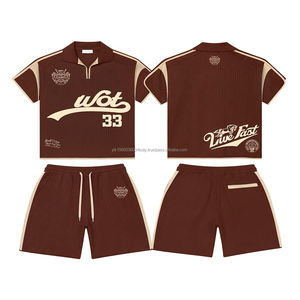 Conjunto de Camiseta y Pantalones Cortos Deportivos para Hombre, Talla Grande, Algodón Transpirable, Venta al Por Mayor - Product Image 5