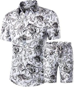 Conjuntos Cortos de Verano para Hombre, Transpirables, Estilo Urbano, Personalizables, Chándal de Algodón, Camiseta de Tela Gruesa - Product Image 1