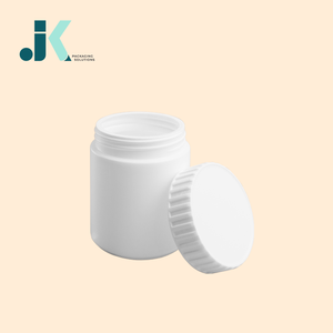 Pot rond d'emballage en plastique HDPE OEM 250ml couvercle à vis blanc personnalisable pour emballage de pilules et de vitamines meilleure qualité M0296 - Product Image 1