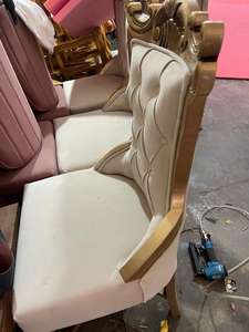 Modern Golden Wood Dining <b>Chair</b> <b>with</b> Velvet Upholstery Stackable Lightweight Foldable & Portable Design for Hotel/Restaurant Use - Product Image 4