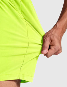 <b>Mens</b> Workout <b>Shorts</b> in Neon Green <b>with</b> Quick Dry Fabric <b>Zip</b> <b>Pockets</b> and 4 Way Stretch for Running Training and Sports - Product Image 6