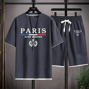 Sudadera Camiseta Conjunto corto Chándal Ropa de verano Pieza 2 Camiseta de sudor y pantalones cortos Conjunto para hombres FIGHTER BRO - Product Image 3