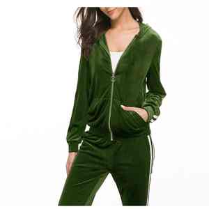 Ensemble de survêtement en molleton décontracté personnalisé avec logo en strass diamant pour l'hiver 2026, 2 pièces, survêtement violet pour femmes - Product Image 2