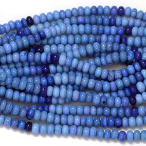 Hermosas cuentas de ópalo azul de 16 pulgadas con tonalidad biológica, forma redonda lisa, cuentas de piedras preciosas de ópalo con tonalidad azul de 6-9 mm, joyería de ópalo de calidad AAA - Product Image 5