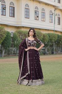 Latest Designer Faux Georgette With Heavy Sequins Embroidered Work Lehenga Choli - Product Image 4