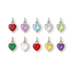 Ensemble de breloques en pierre de naissance à facettes en forme de coeur plaqué argent pendentif en pierres précieuses breloque faite à la main pour la fabrication de bijoux - Product Image 1