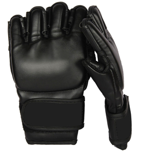 Vente en gros Gants de boxe MMA professionnels de haute qualité de 8oz à demi-doigt Gants d'entraînement en cuir PU avec fermeture à crochet et poignet réglable - Product Image 2