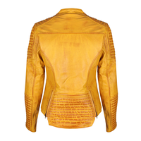 Blouson de moto unisexe en cuir véritable, coupe sport, protections CE, respirant, coupe-vent, imprimé, tout jaune, course, hiver
