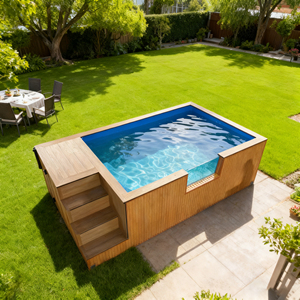 Piscine hors sol en bois composite en fibre de verre pour jardin, maison, piscine, vente chaude - Product Image 2