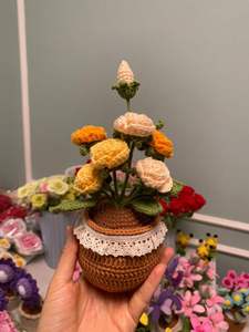 Rosa de Ganchillo de Simulación, Flores Artificiales, Girasol Tejido, Flor Falsa, Regalos Novedosos, Decoración del Hogar, Flor Artificial - Product Image 3