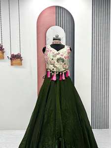 Lehenga choli ผ้าชุดผ้าไหมบริสุทธิ์บริสุทธิ์บริสุทธิ์มีชุดผ้าไหม - Product Image 2