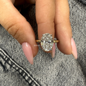 Bague en diamant de laboratoire de taille ovale de luxe pour les femmes fiançailles mariage bijoux fins cadeau de mariée bague de créateur - Product Image 1