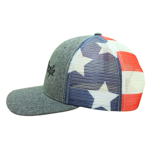 ODM OEM Casquette de camionneur en maille structurée à 6 panneaux avec logo brodé personnalisé de haute qualité Casquette de sport de plein air Casquette en coton avec impression du drapeau sur maille - Product Image 3