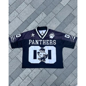 Streetwear d'été pour hommes personnalisé Vintage sérigraphie Boxy recadrée tricoté T-Shirt Gym Football Mesh Jersey pour le football Nouveau - Product Image 2