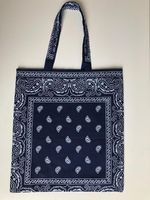 Bandana à motif Paisley inspiré du sac fourre-tout en toile à la mode pour femmes été avec logo personnalisable à double poignée