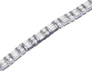Latest Jewelry Design S925 <b>Silver</b> Moissanite Round Baguette Diamond <b>Bracelet</b> <b>Men's</b> & Women's Engagement Gift - Product Image 2