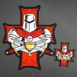 แผ่นติดเสื้อแบบถักลายอัศวิน2025นักรบคริสเตียนทำด้วยมือปักลายด้วยหญ้าศักดิ์สิทธิ์ - Product Image 5