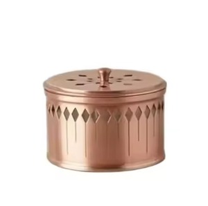 Pot de bougie en métal plaqué cuivre de haute qualité Premium élégant pour la maison hôtel décor utilisation pot de bougie en métal - Product Image 2