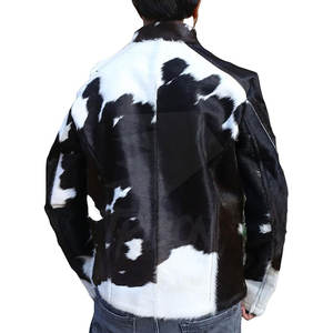 Chaqueta de piel de vaca de alta calidad con mangas largas Diseño personalizable 'Hair On' Mejor precio Logotipo frontal - Product Image 3