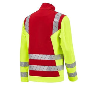 Wholesale Custom Hi Vis Softshell Coat <b>Men</b> Fluorescent Yellow Reflective Banding Safety Workwear Protection Softshell Jackets - Product Image 6