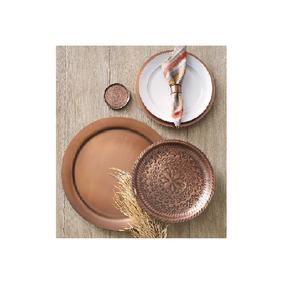 Plaque de chargeur en cuivre pour table de fête d'événement décorative ronde/rectangulaire pour plaque de chargeur en cuivre de personnalisation - Product Image 5