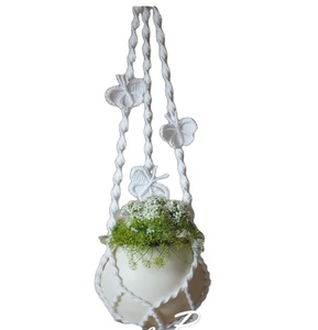 Hanger With Decorative Butterflies Without Tasse Customized Macrame Plant Hanger for <b>Wall</b> and Window Decoration - Product Image 1