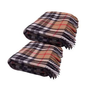Couverture en tartan de laine de qualité supérieure Camel Thomson Couverture de literie durable, confortable et durable - Product Image 2