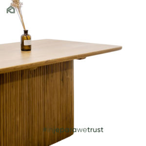 Table à manger rectangulaire 4 places en teck massif, style minimaliste moderne de luxe, fabriquée à la main, imperméable, meubles de maison, appartement, hôtel - Product Image 3