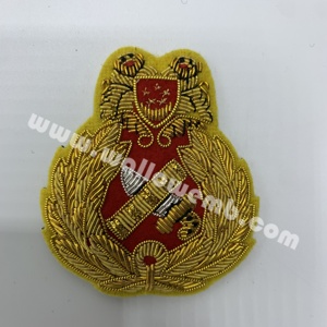 Insigne béret en fil métallique de Singapour de qualité supérieure insigne Logo personnalisé brodé à coudre uniformes de haute qualité en taille personnalisée - Product Image 2
