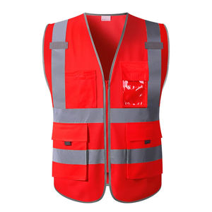 Nueva llegada Hi Vis chaleco de seguridad transpirable reflectante invierno Alta Seguridad visibilidad Reflector sin mangas trabajo bolsillo superior - Product Image 5