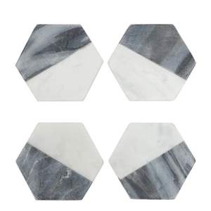 Luxury Marble <b>Coaster</b> Set Natural Stone Round Square <b>Drink</b> <b>Coasters</b> for Dining Table Office Bar Hotel Use - Product Image 1