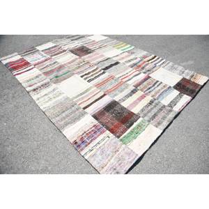 Tapis Vintage Turc Beige Style Rustique 5.5 X 7.6ft Classique Rectangle Laine Matériau Latex Abstrait pour Salon Couloir - Product Image 3