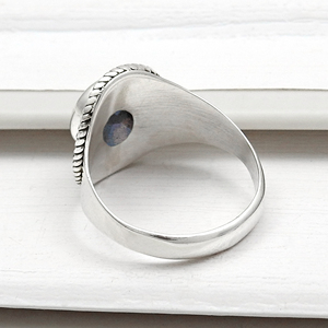 Minimalist Design Beautiful 100% Natural <b>Labradorite</b> Gemstone 925 Sterling Silver Bohemian Silver <b>Rings</b> Wholesale OEM ODM Bulk - Product Image 4