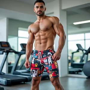 Sportswear Drawstring <b>Waist</b> Print Shorts <b>Men's</b> Running Fitness Sublimation Short's <b>Men</b> Gym Exercise Printed Summer Shorts <b>Men</b> - Product Image 3