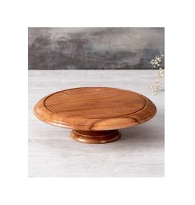Soporte de pastel Premium de forma redonda de alta calidad de madera Natural con Material de Metal MOQ bajo precio de fábrica soporte de pastel hecho a mano - Product Image 2