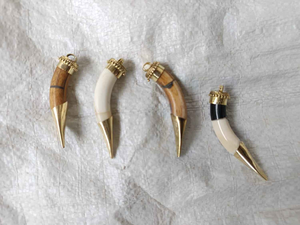 เครื่องประดับที่ได้รับแรงบันดาลใจจากชนเผ่าทำเองจี้ฮอร์นกระดูกธรรมชาติแกะสลักด้วยมือดีไซน์โดดเด่นสำหรับเป็นของขวัญด้วยแฟชั่นเรืองแสง - Product Image 4