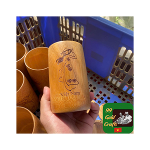 Tasse à boire en bois de bambou faite à la main Tasses à café en bambou réutilisables écologiques parfaites pour servir du café, du thé, de l'eau et des jus frais - Product Image 3