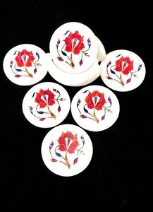 Sous-verres incrustés de marbre de luxe d'excellente qualité pour Tables basses Tables à manger Ensembles de bureaux Quantité en vrac portable - Product Image 4