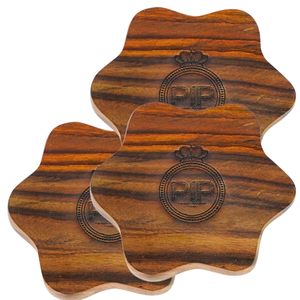 Elegant Minimalist Handcrafted Teak Wood Flower Coasters <b>Set</b> Stylish Home Decorative Objects for Coffee <b>Tea</b> Cups for Birthdays - Product Image 1