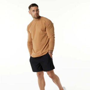 Camiseta de algodón antiarrugas de la mejor calidad y calidad superior Camiseta de manga larga con cuello redondo para hombres con servicio OEM - Product Image 2