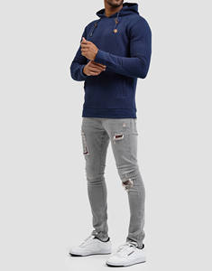Sweats à capuche streetwear en molleton zippé, poids lourd, 100% coton, épaules tombantes, logo personnalisé, sweats à capuche surdimensionnés pour hommes, hiver - Product Image 1