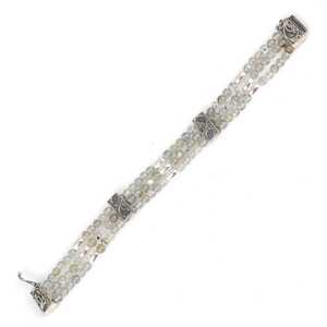 3-Row 925 Sterling Silver Tennis <b>Bracelet</b> with <b>Labradorite</b> Stone Fashion Accessory - Product Image 2