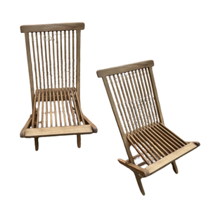 Silla plegable de diseño moderno simple, silla de jardín minimalista de Color Natural, muebles de exterior con base de agua de madera de teca - Product Image 4